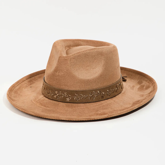 Floral Strap Fedora Hat