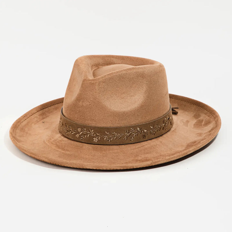 Floral Strap Fedora Hat