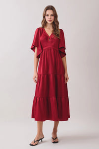 Ruched Tiered Maxi Dress