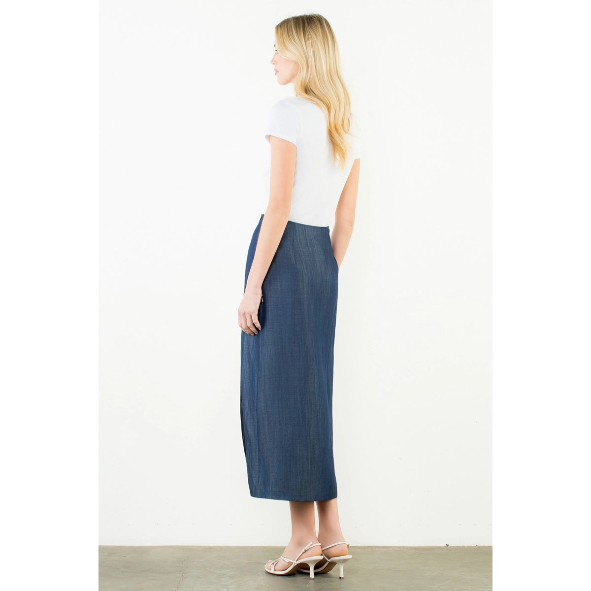 Side Button Maxi Skirt