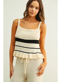 Ruffled Hem Knit Top