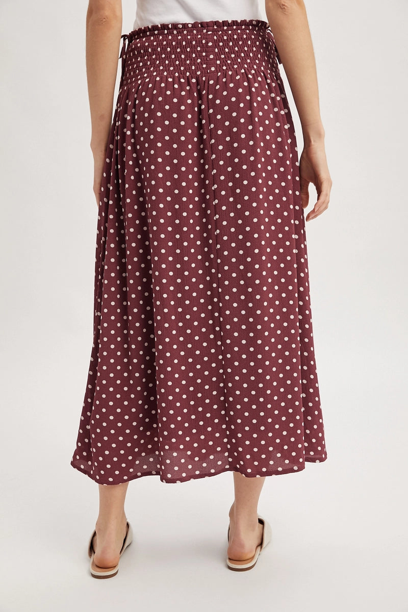 Polka Dot Midi Skirt