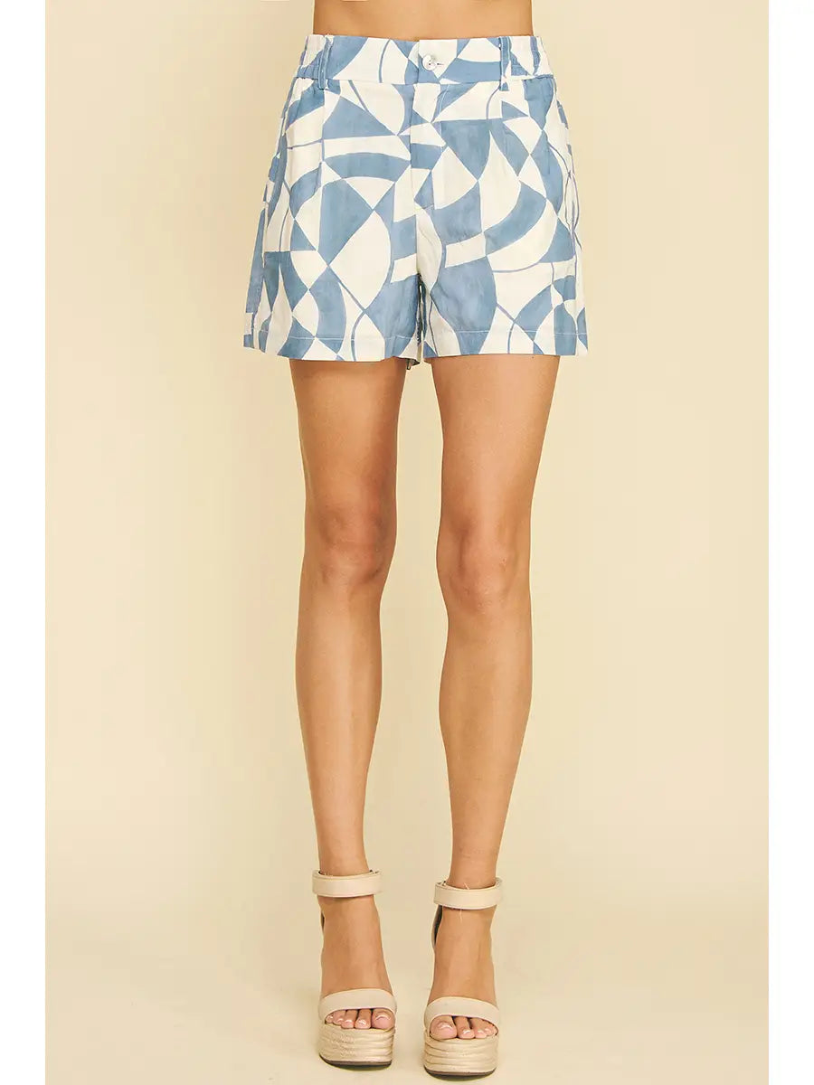 Printed High Waisted Shorts