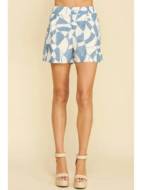 Printed High Waisted Shorts
