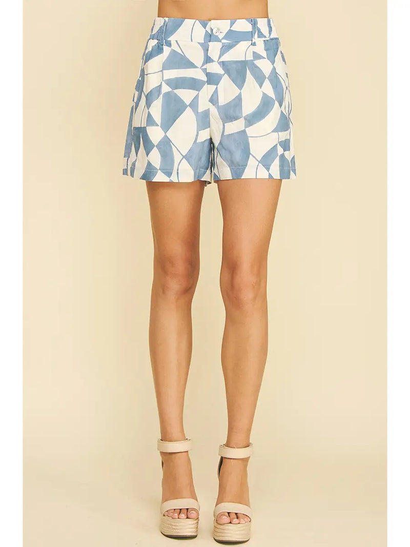 Printed High Waisted Shorts