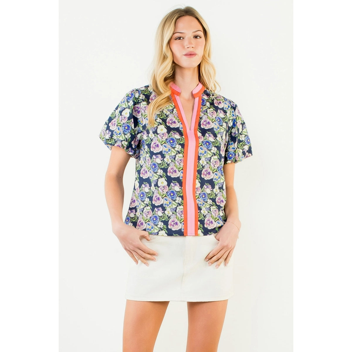 Puff Sleeve Floral Top