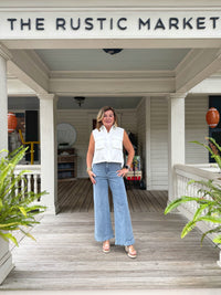 Button Down Cropped Vest