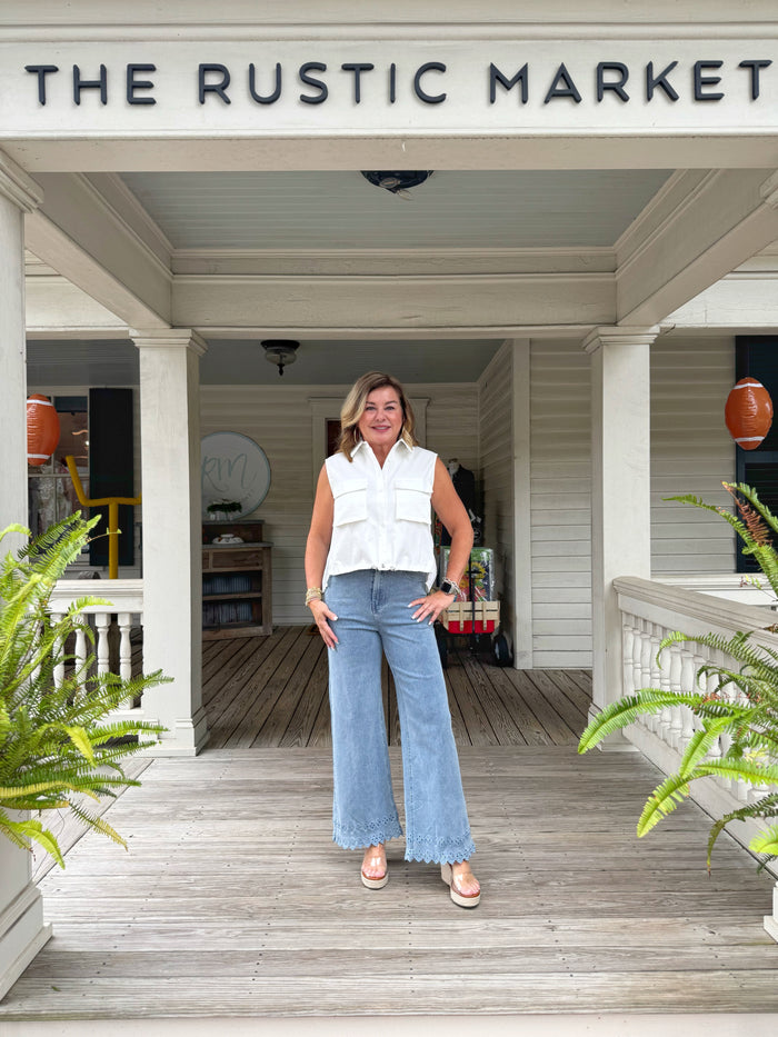 Button Down Cropped Vest