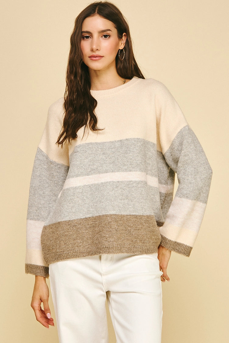 Colorblock Soft Yarn Sweater