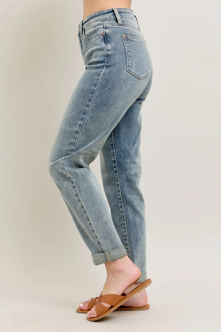 Roll Cuff Boyfriend Jeans