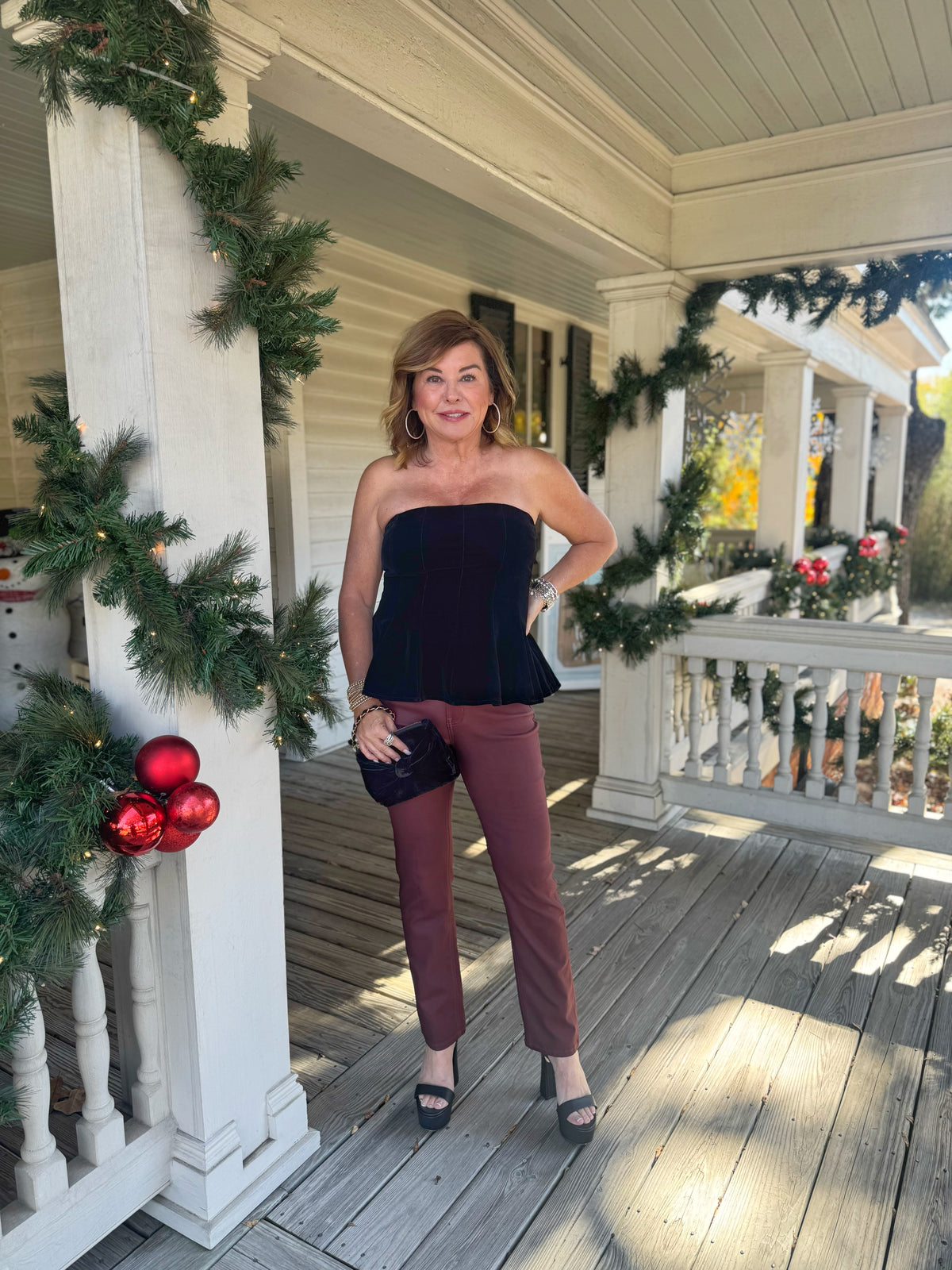 Strapless Velvet Top