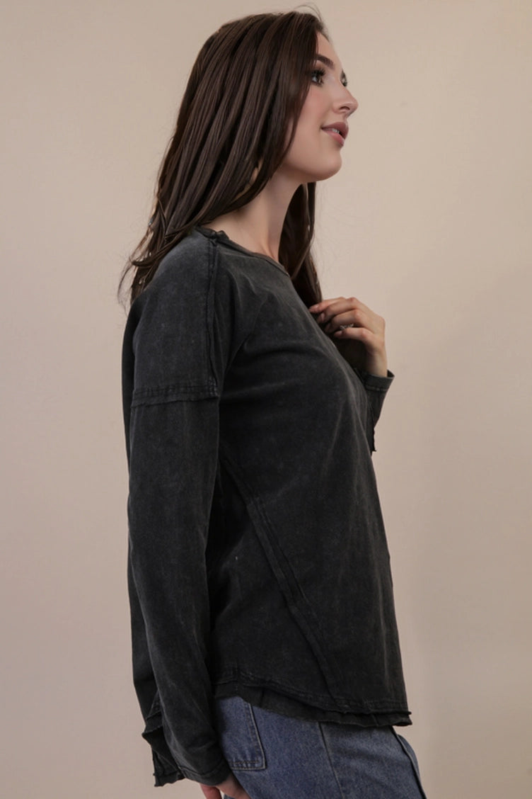 Mineral Washed Knit Top