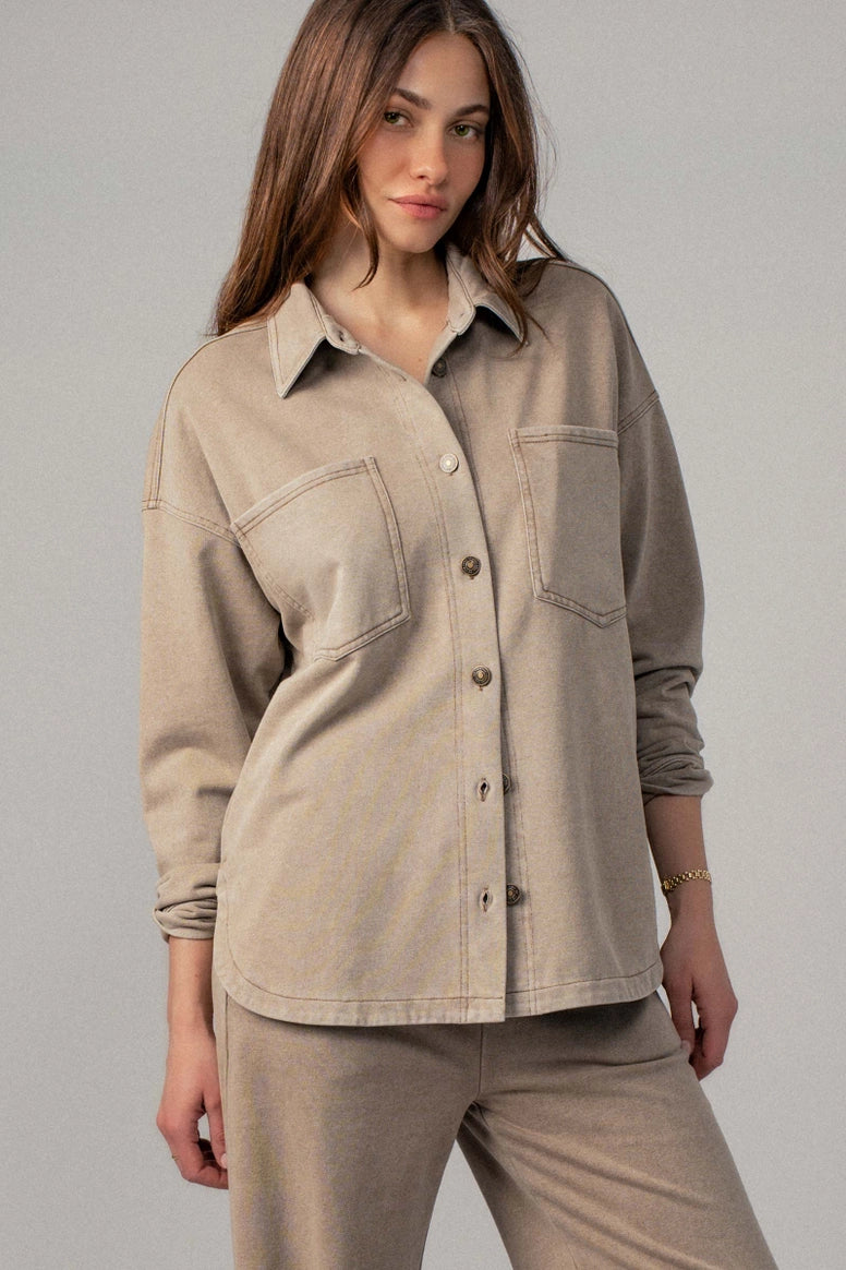 Western Relaxed Denim Top