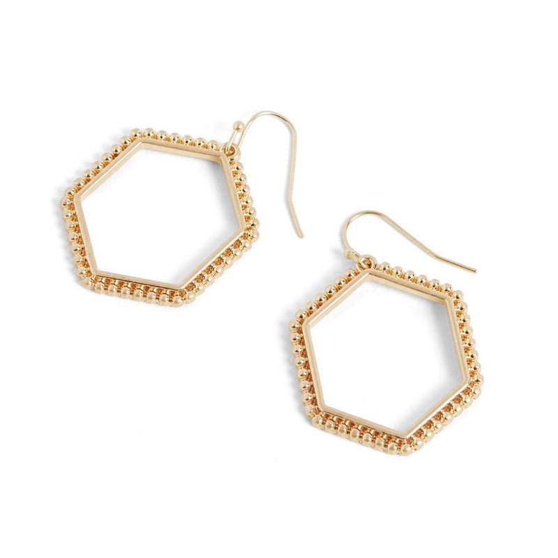 Textured Hexagon Earrings