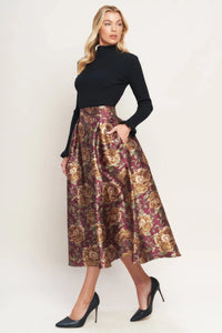 Printed Full Midi Skirt