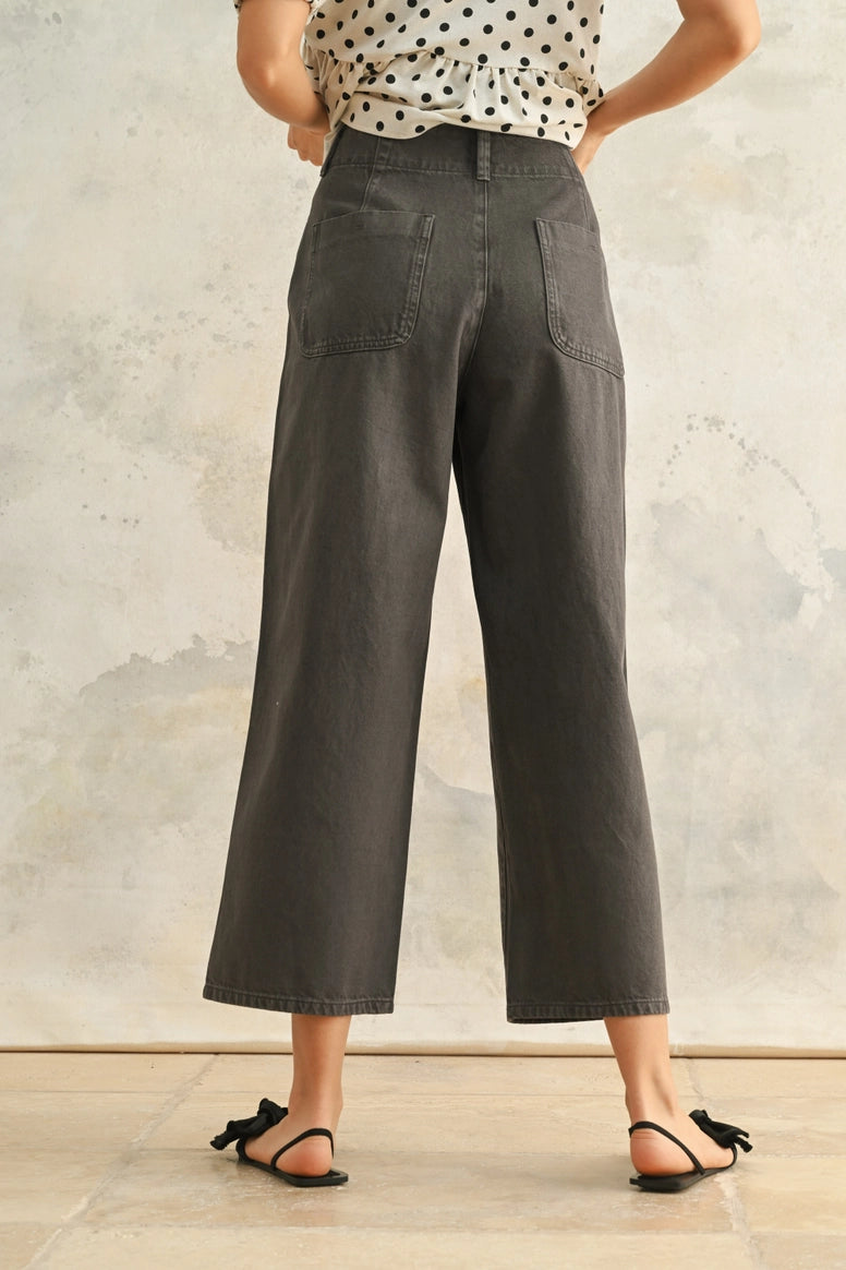 Button Front Cotton Pants