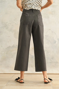 Button Front Cotton Pants