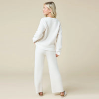 Marshmallow Waffle Boatneck Lounge Set