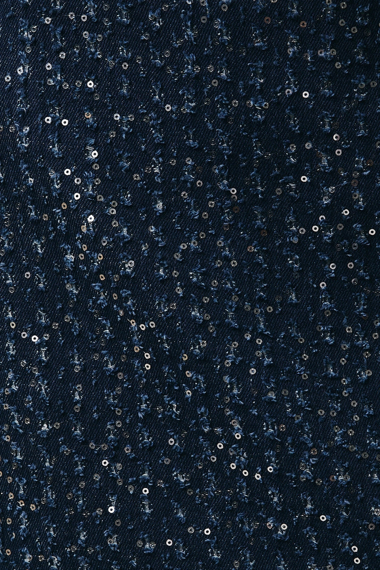 Sequin Denim Mini Skirt