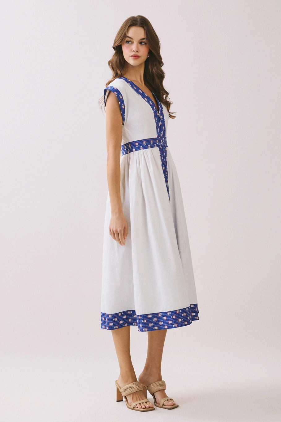 Trim Detail Midi Dress