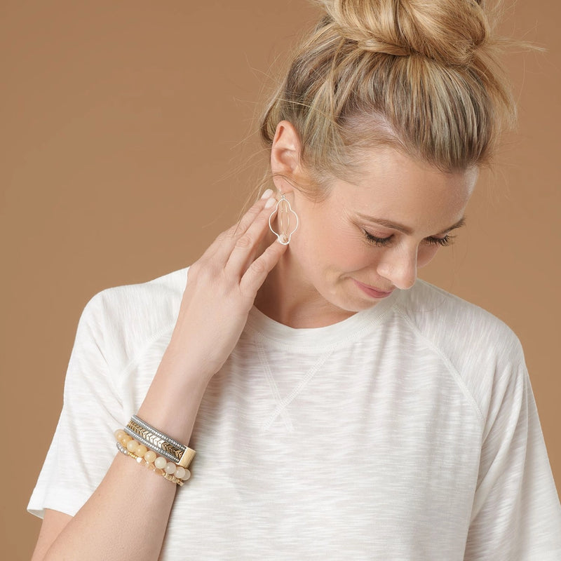 Mixed Metal Dangle Earrings