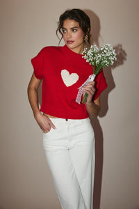 Heart Sleeveless Sweater