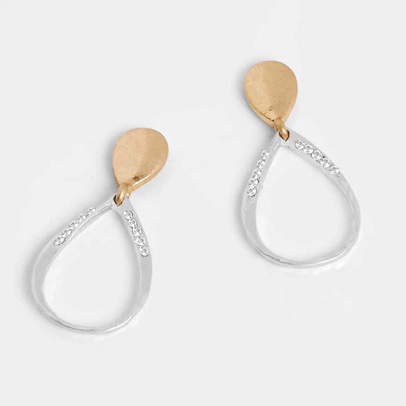 Mixed Metal Teardrop Earrings