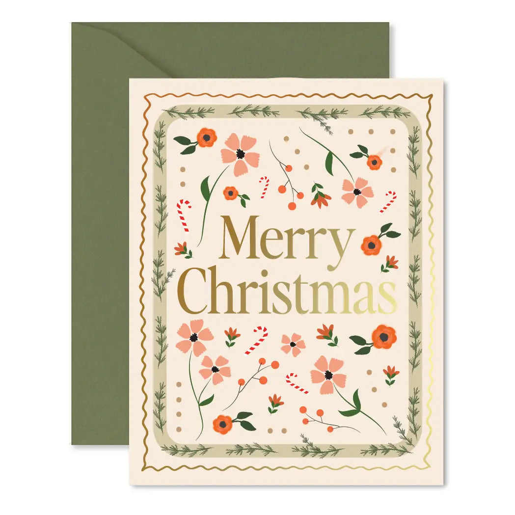 Floral Mosaic Christmas Card