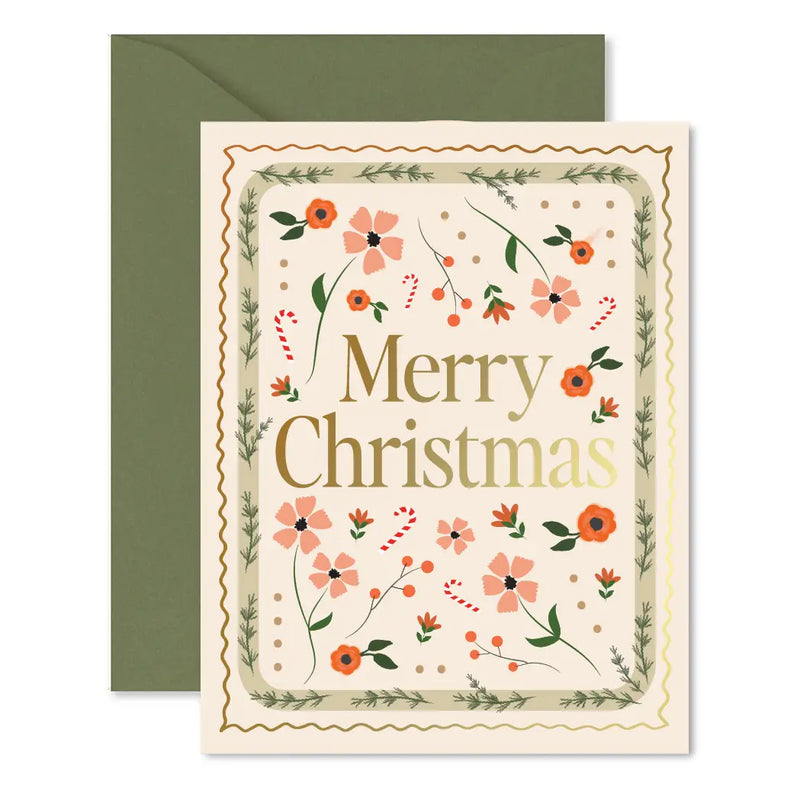 Floral Mosaic Christmas Card