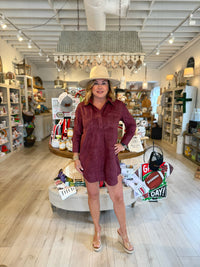 Suede Button Down Dress