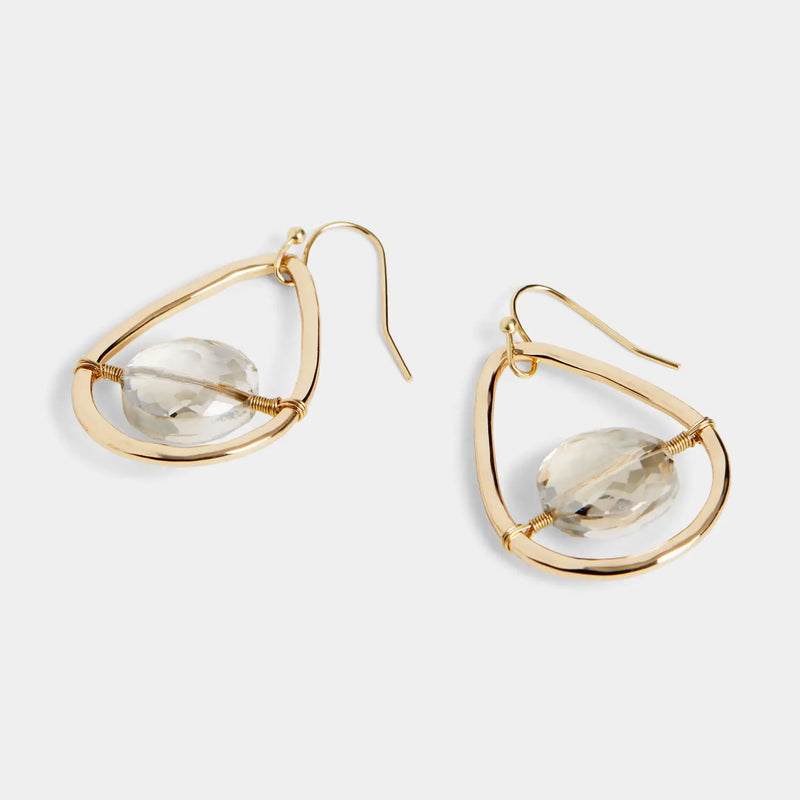 Center Bead Teardrop Earrings