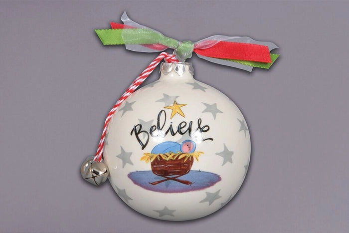 Believe Manger Scene Ornament