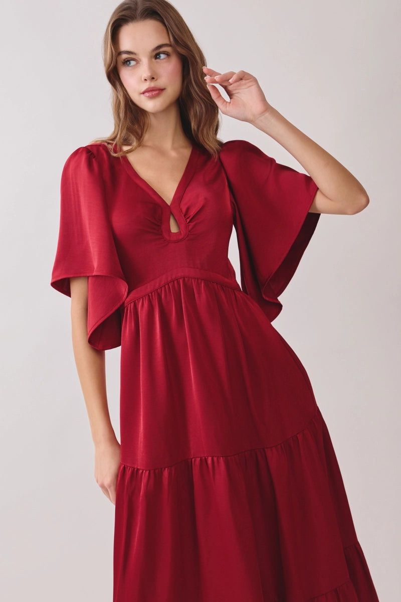 Ruched Tiered Maxi Dress