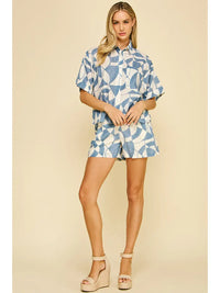 Printed High Waisted Shorts