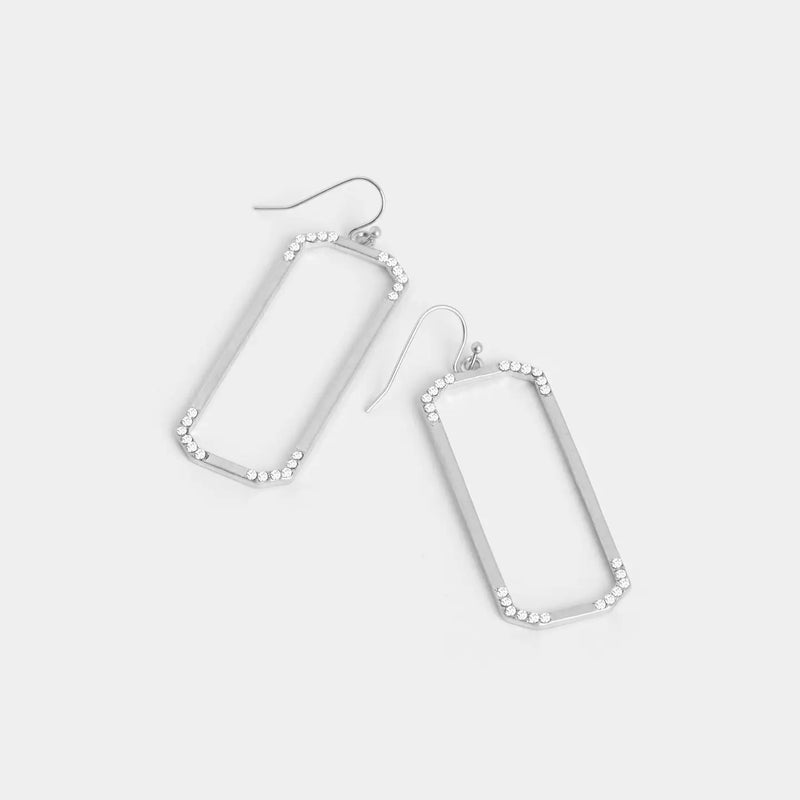 Dainty Rectangle Dangle Earrings