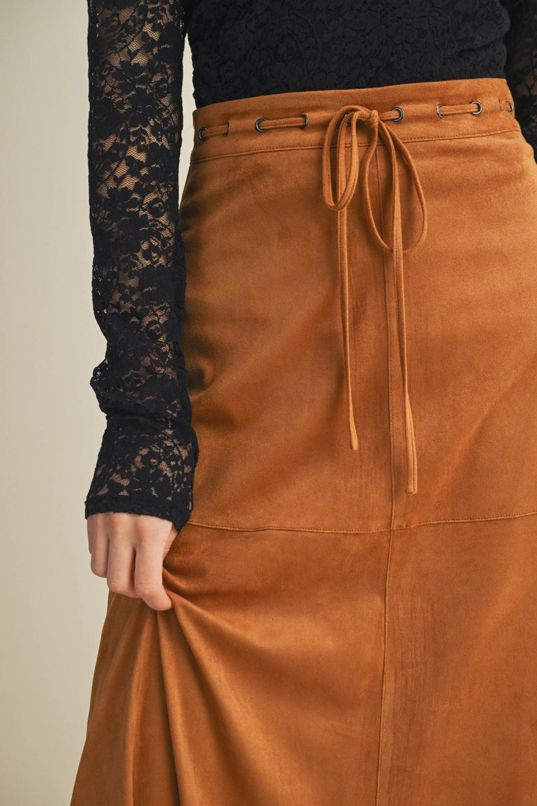 Suede A Line Skirt
