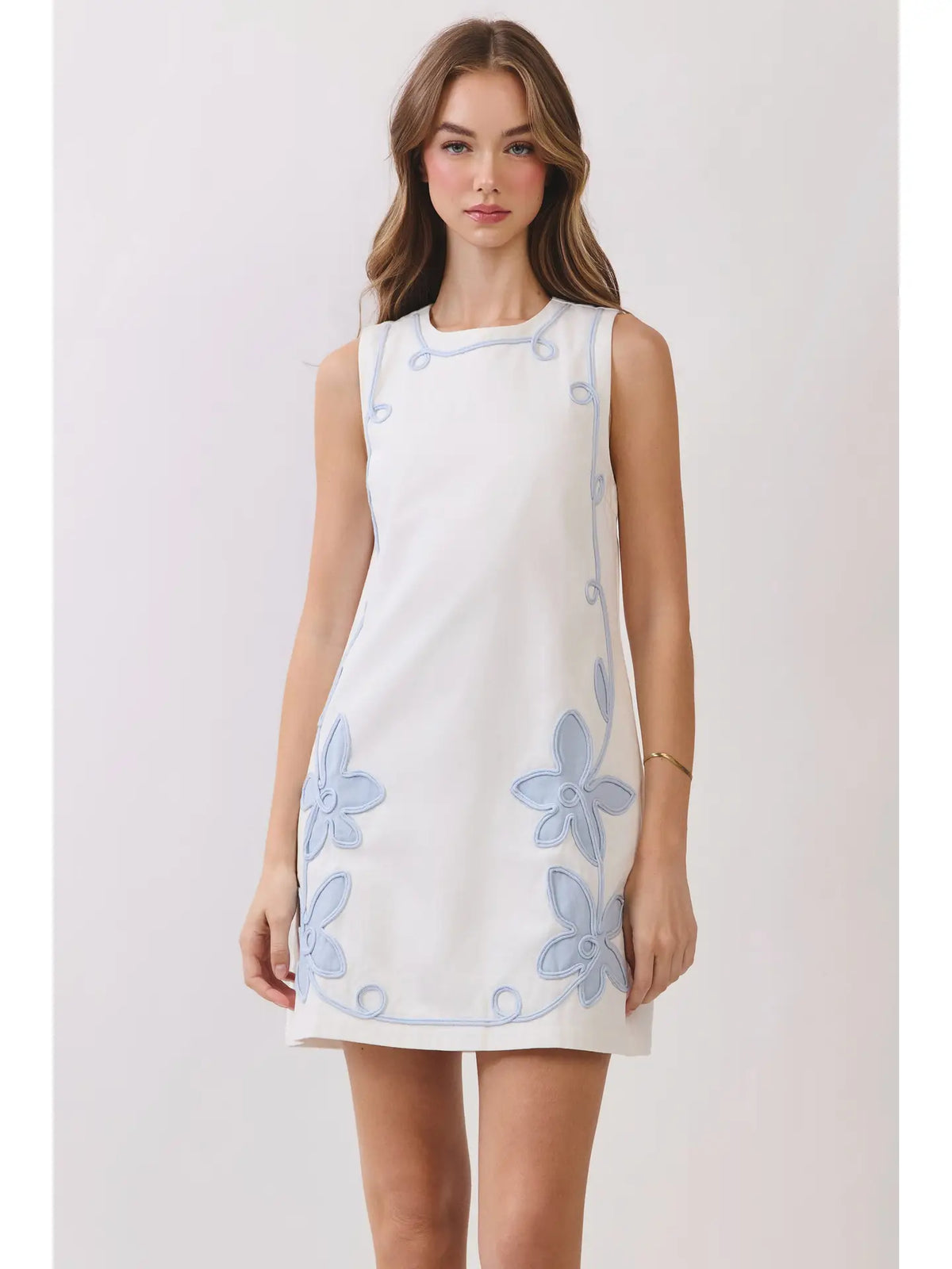 Floral Appliqué Shift Dress