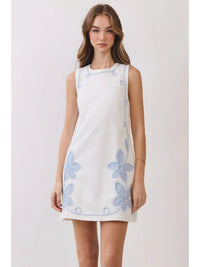 Floral Appliqué Shift Dress