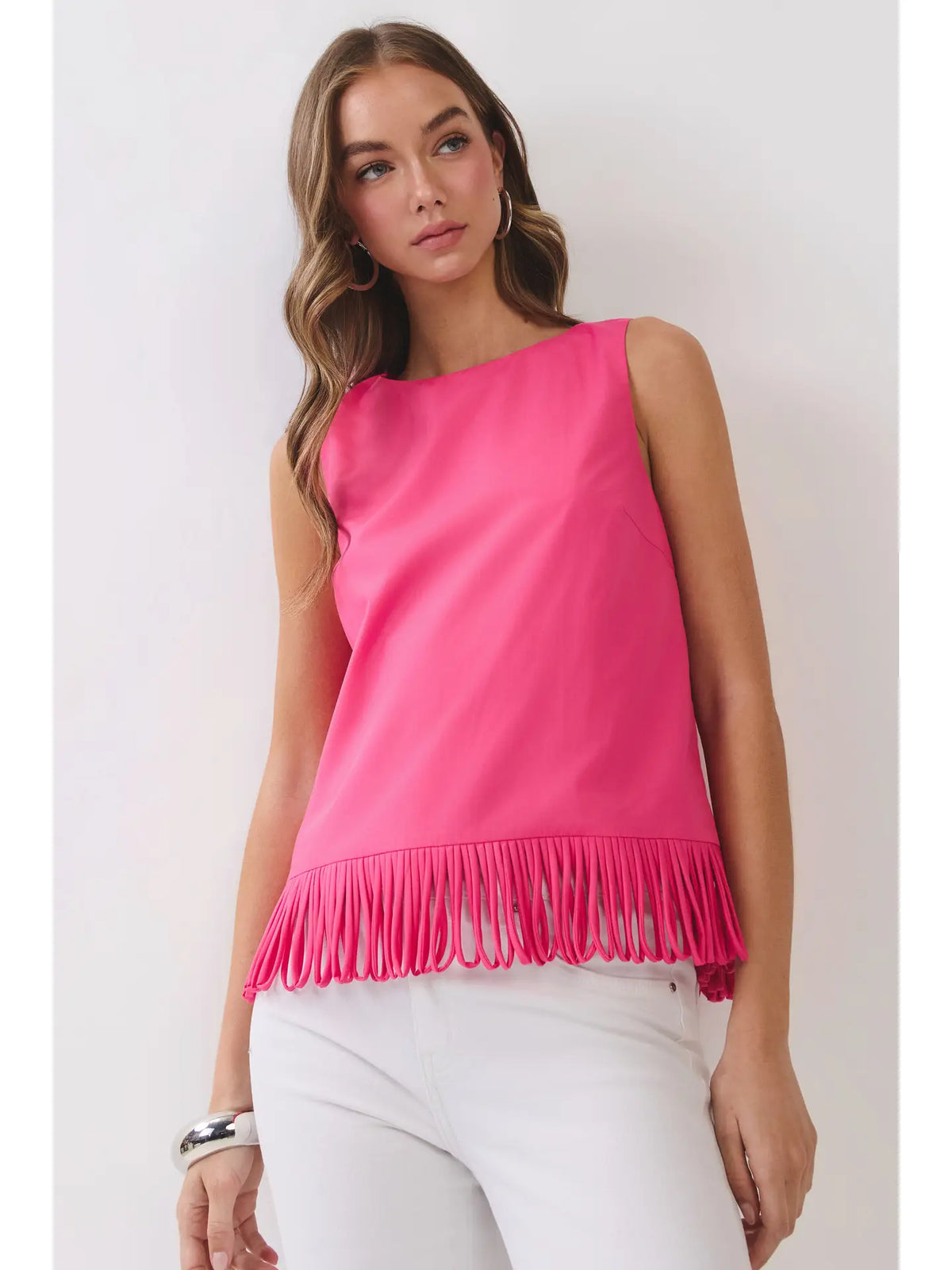 Fringe Hem Sleeveless Top