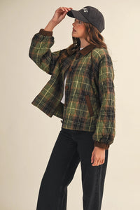Plaid Quilted Jacket