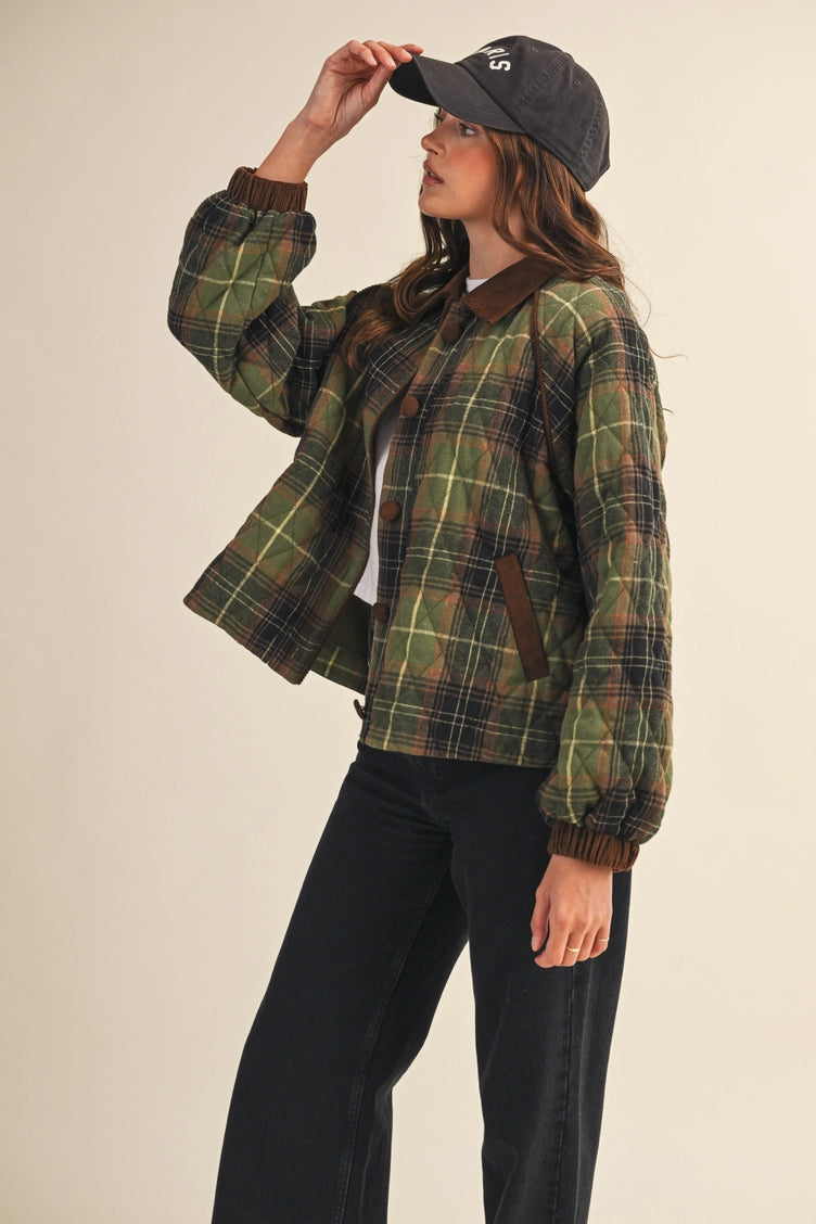 Plaid Quilted Jacket