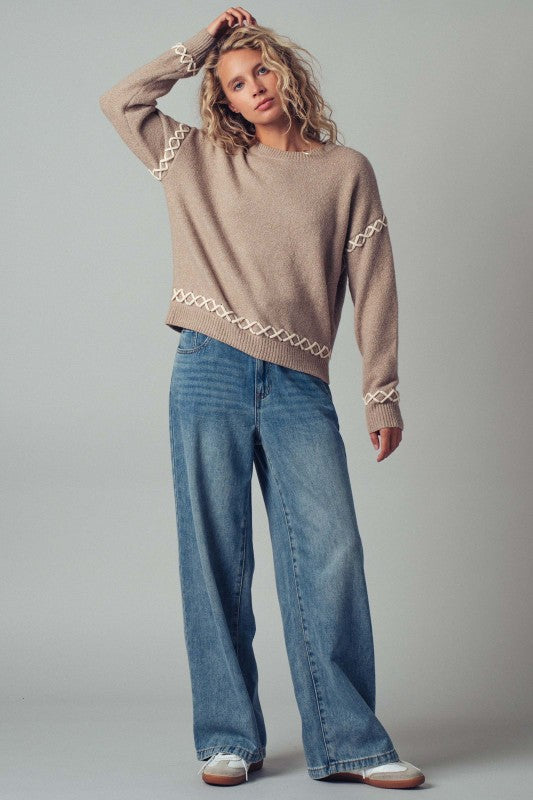 Contrast Stitch Sweater