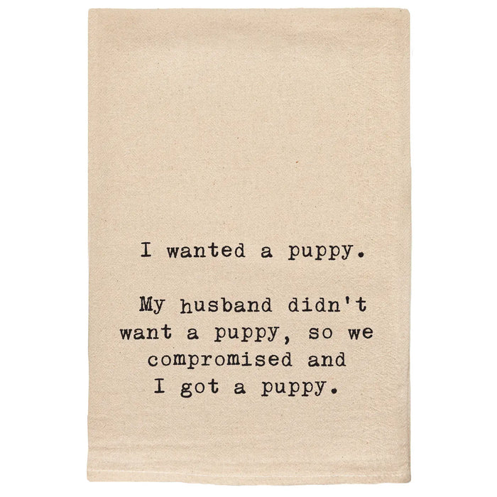 Wanted a Puppy Tea Towel
