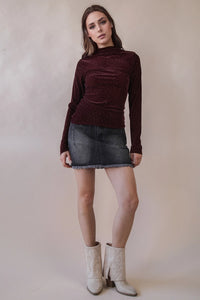 Mock Neck Fitted Top