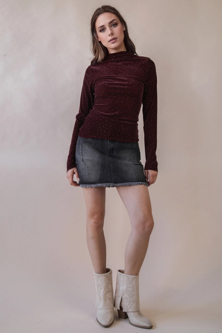 Mock Neck Fitted Top