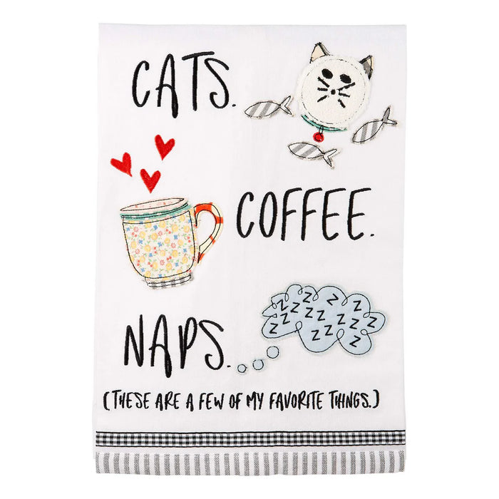 Cats Coffee Naps Tea Towel