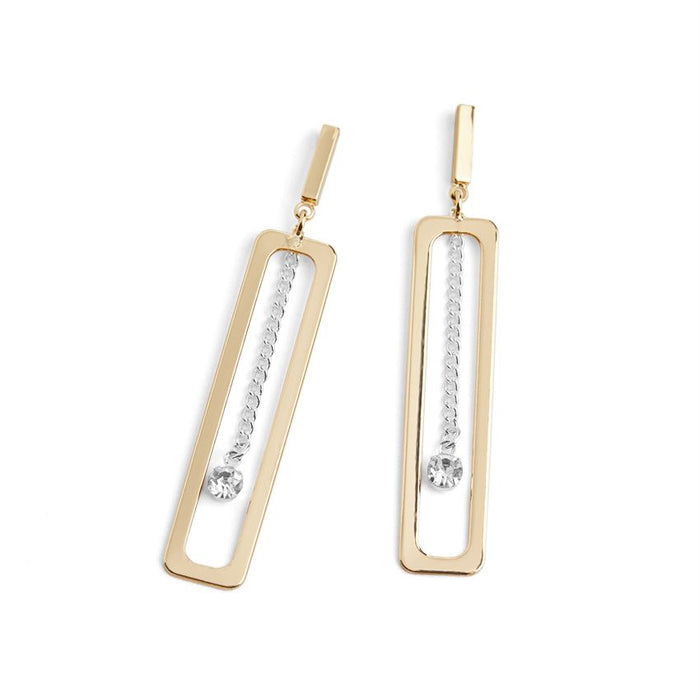 Framed Chain Dangle Earrings