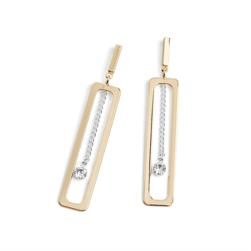 Framed Chain Dangle Earrings