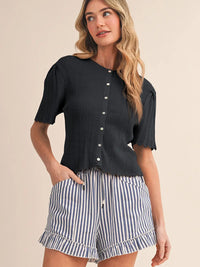Scalloped Pointelle Cardigan