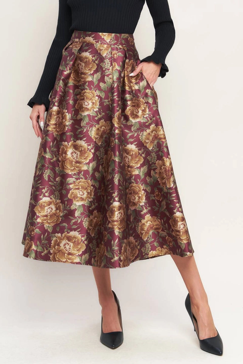 Printed Full Midi Skirt